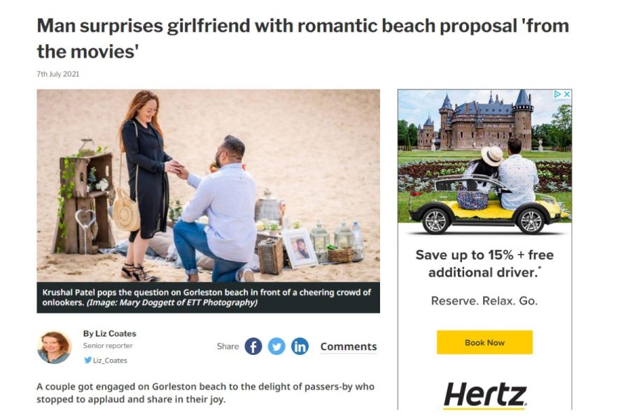 Proposal photographs in Suffolk Herald