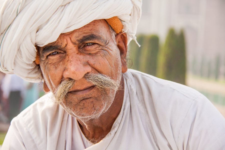 Indian man in white turban