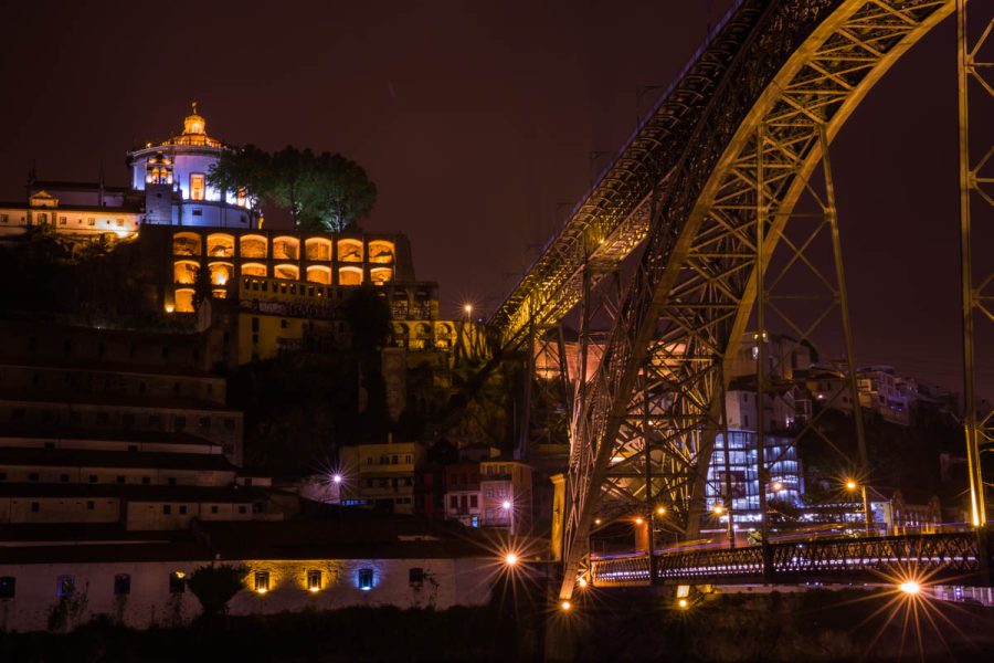 Porto bridge at night