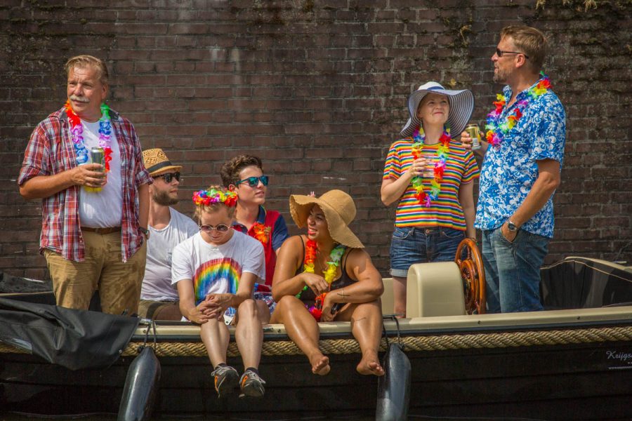 Amsterdam community enjoying Pride on the water