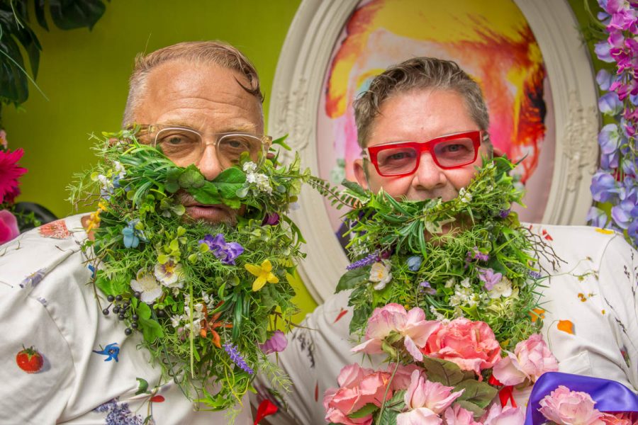 Amsterdam Pride attendees with nature beards